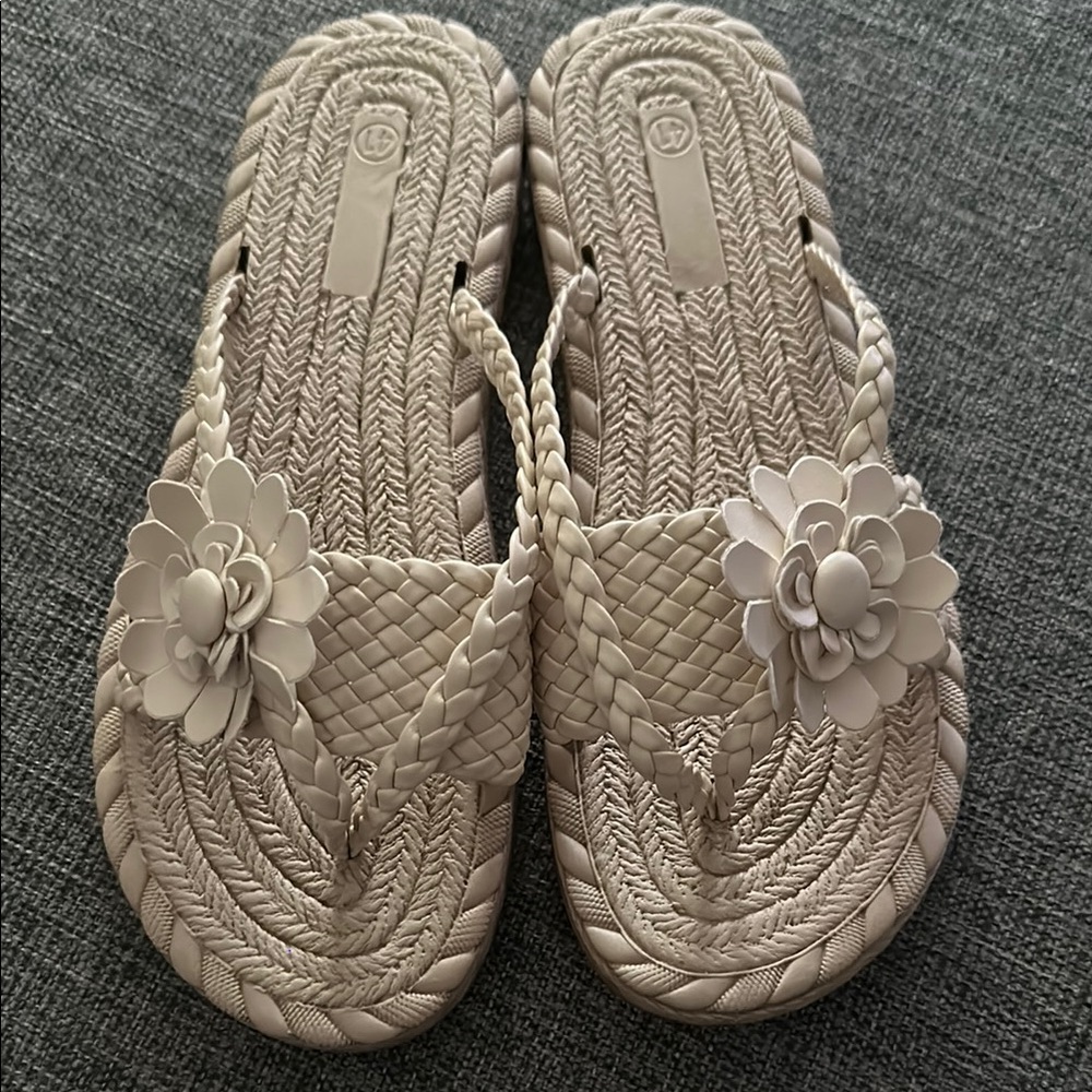 Tan Bohemian Slip-On Sandals
